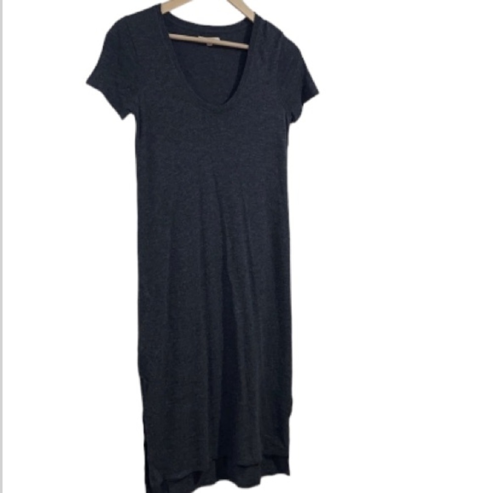Madewell shirt dress‎ long side slits xs soft stretch dark gray